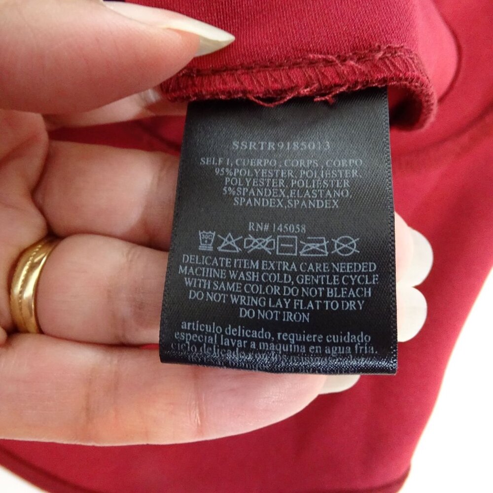 Stylestalker Women Burgundy Red Ruffle Wrap Dress Size S Short Sleeve Party - Picture 7 of 12